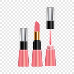 Makeup for lips mockup. Realistic illustration of makeup for lips vector mockup for web