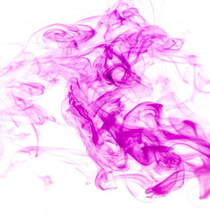 Purple smoke on white background