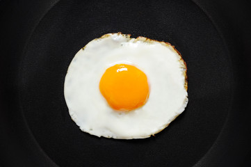 Fried egg in a frying pan