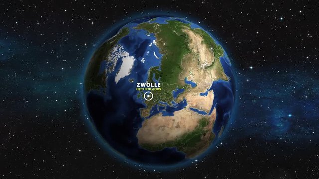 NETHERLANDS ZWOLLE ZOOM IN FROM SPACE
