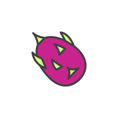 Dragon fruit filled outline icon, line vector sign, linear colorful pictogram isolated on white. pitahaya fruit symbol, logo illustration. Pixel perfect vector graphics