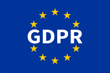 The Flag of the EU with GDPR / General Data Protection Regulation.