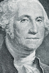 George Washington on the US Dollar bill, close up