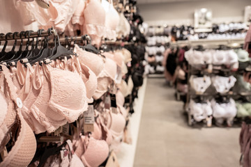 Women underwear in a lingerie shop