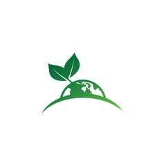 Earth leaf logo design template