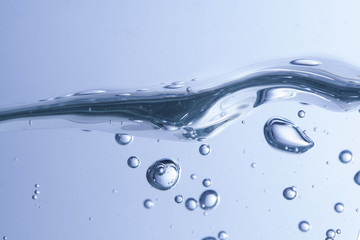 Water wave transparent surface with bubbles of air