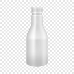White yogurt or milk plastic bottle mockup. Realistic illustration of white yogurt or milk plastic bottle vector mockup for web
