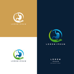 Stomach care logo designs concept vector, Stomach logo designs template