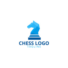 Knight chess logo design template