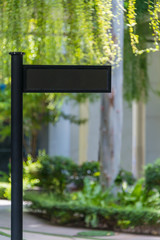 Sign is blank for the fill it at business mall building background