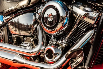 Keuken spatwand met foto shiny, chrome motorbike engine © WeźTylkoSpójrz