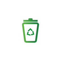 Trash bin logo design template