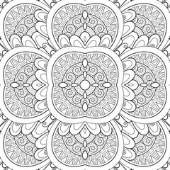 Monochrome Seamless Tile Pattern, Fancy Kaleidoscope