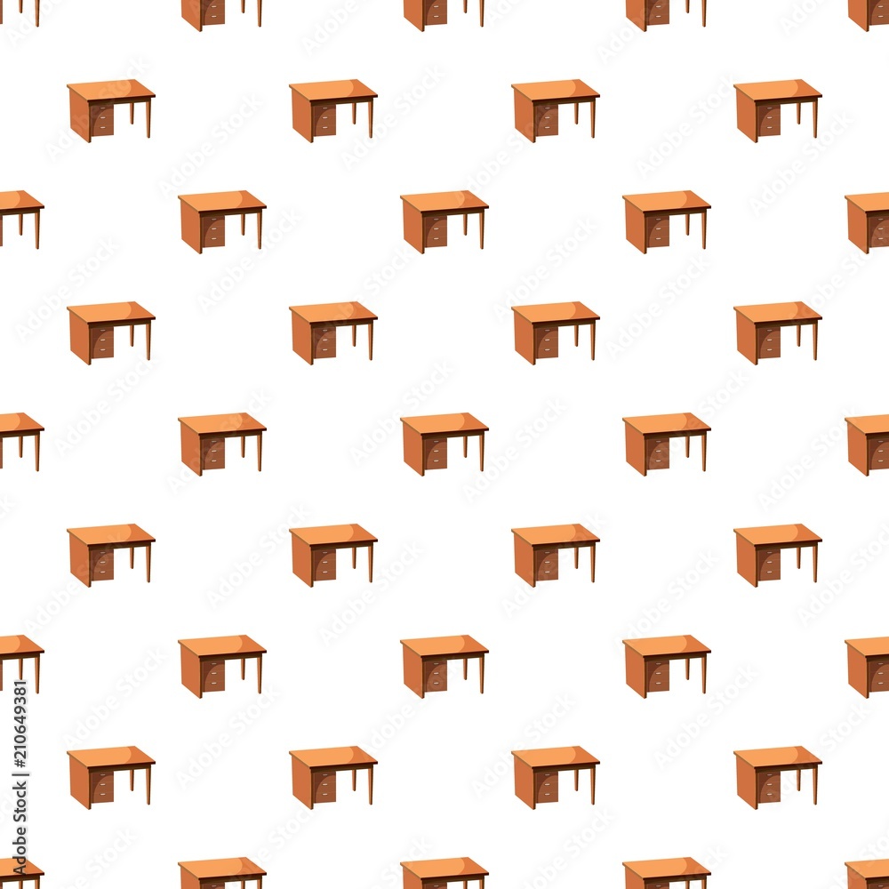 Fototapete computer desk pattern seamless repeat in cartoon style vector illustration
