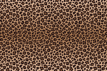 Dark brown leopard spotted fur texture. Vector