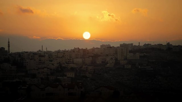 Sunset In azarya, israel, Time Lapse