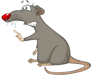 Gordijnen Illustratie van een schattige rat. Stripfiguur © liusa