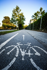Obraz premium urban road for bicycles