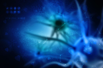 3d render Corona virus microscopic view
