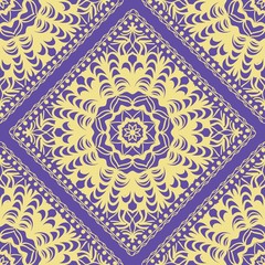 Template floral Decorative Square seamless pattern. Vector illustration. for Fabric Print.