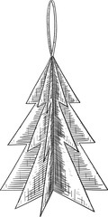 Christmas tree decorative toy sketch.