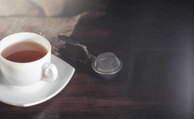 Brewed tea on a serving table