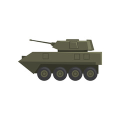 Naklejka premium Infantry fighting vehicle, army machine, heavy, special transport vector Illustration on a white background