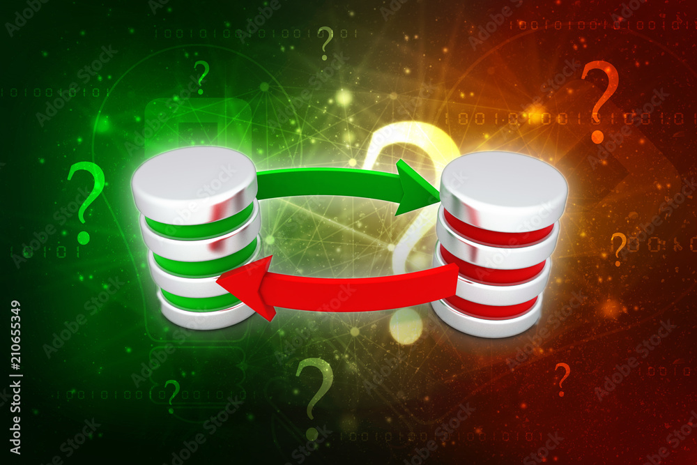 Poster 3d rendering database storage data base