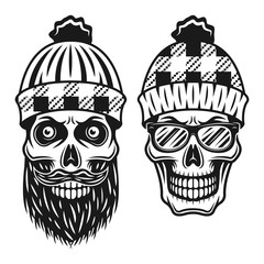 Lumberjack skulls two style vector illustration