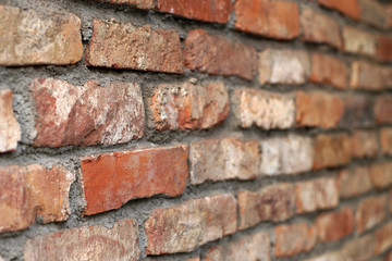 Old red brick wall