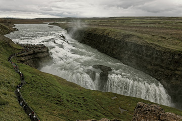 Gullfoss, an iconic waterfall of Iceland..