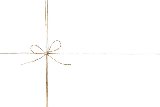 Twine ribbon with bow isolated.