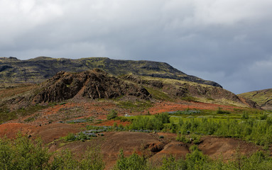 Landscape of Iceland , Haukadalur..