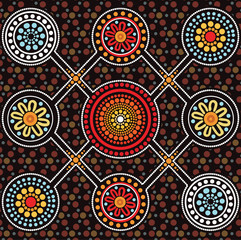 Aboriginal art vector background, Connection concept