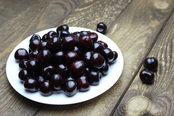 Organic ripe cherries