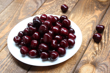 Organic ripe cherries