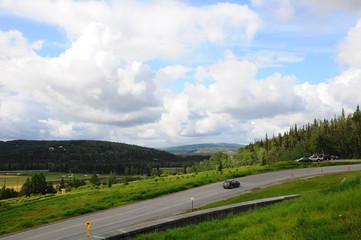 Landscape view of a sunny day in Fairbanks, Alaska