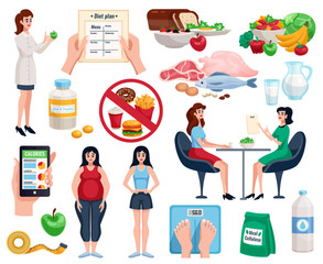 Diet Decorative Icons Set