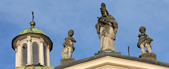 Fototapeta na wymiar Krakow, panoramic detail of a church, Poland