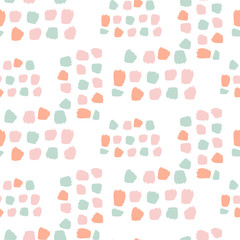 Pastel color dots abstract seamless vector pattern.