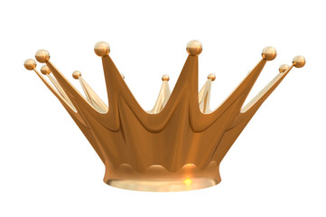 Golden crown isolated on white background