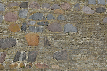 Mixed stone block wall background