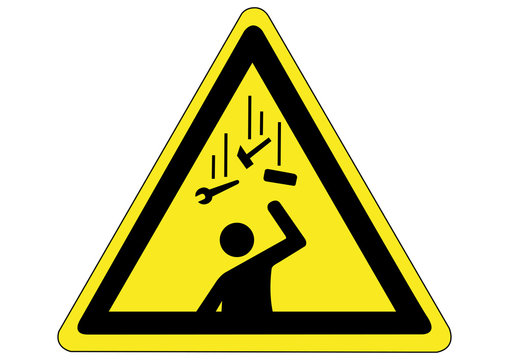 Schild Gefahr durch herabfallende Gegenst&auml;nde
