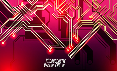 Colorful microscheme design. Vector micro chip