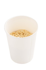 noodle in cup, Instant noodles on isolated white background

