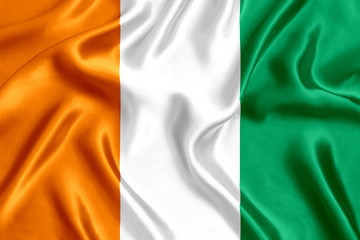 Flag of Ivory Coast silk © pavlofox