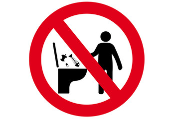Schild Abfall ins Klo verboten