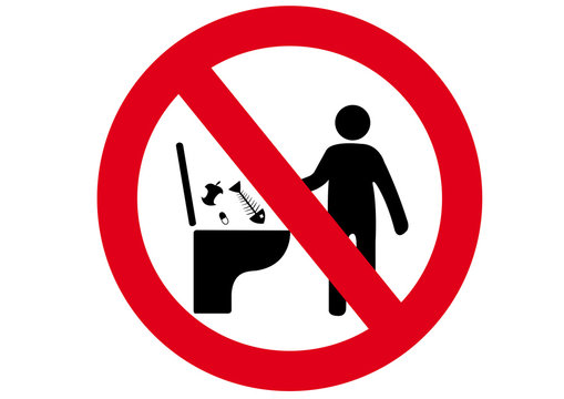 Schild Abfall ins Klo verboten