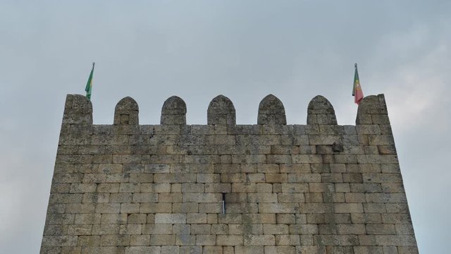 Time lapse of flags at Belmonte Castle, Belmonte, Portugal
