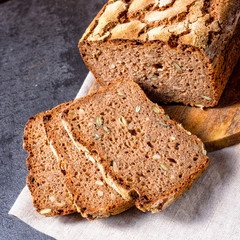 delicious and healthy home-made wholegrain bread with honey